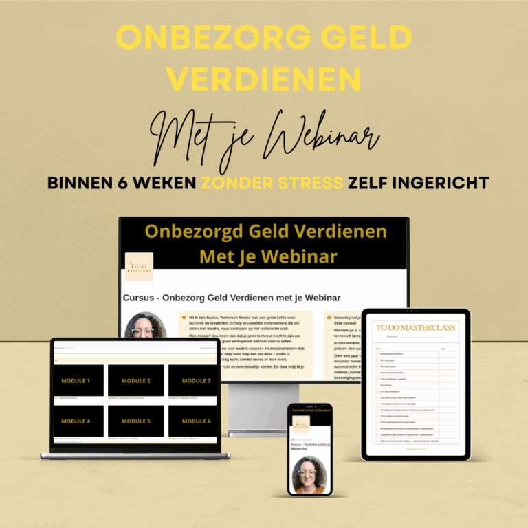 Onbezorgd Geld Verdienen met je Webinar